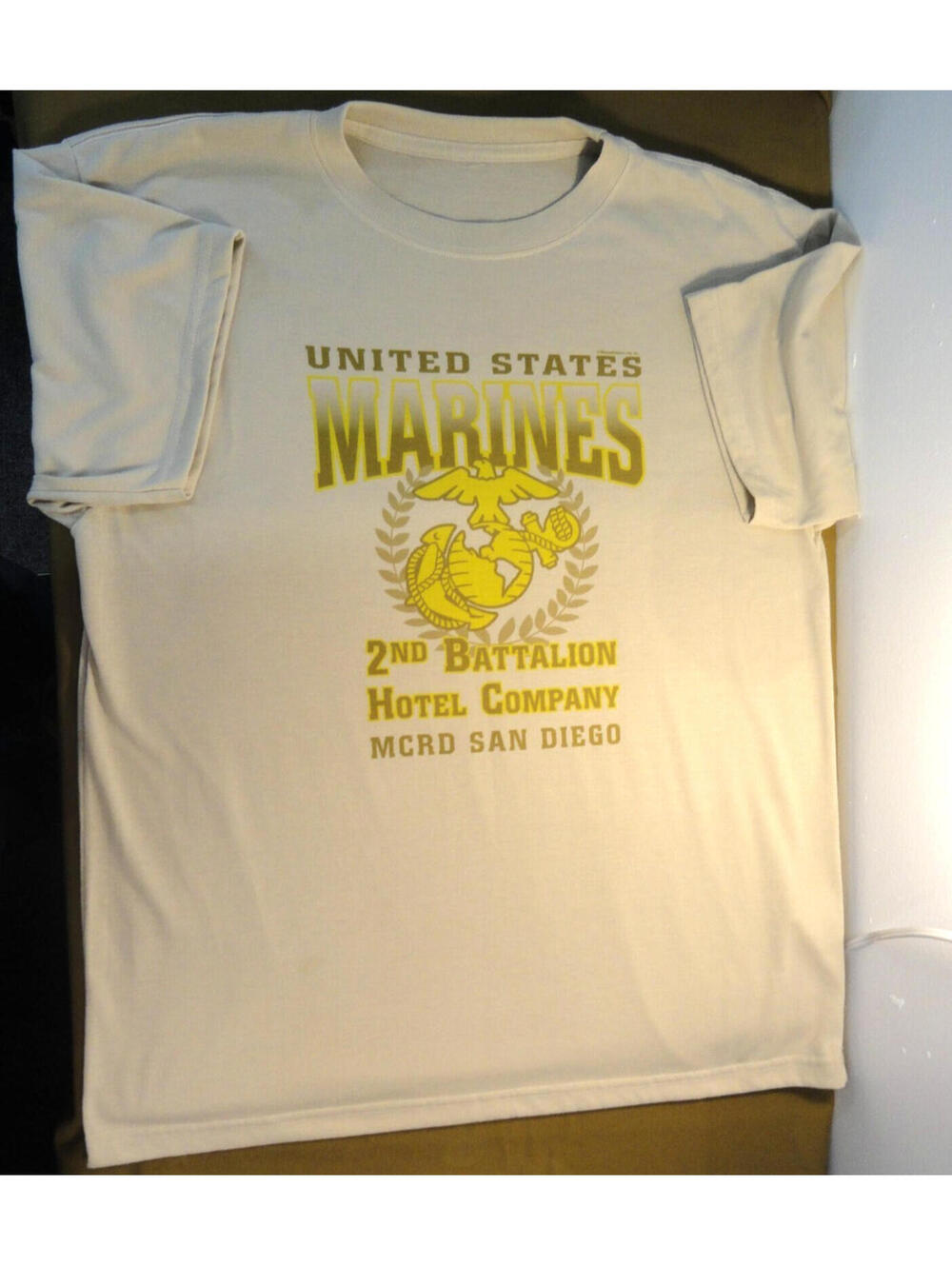 DISCONTINUED USMC MARINE CORPS 2ND BATTALION HOTEL COMPANY SHIRT LARGE
